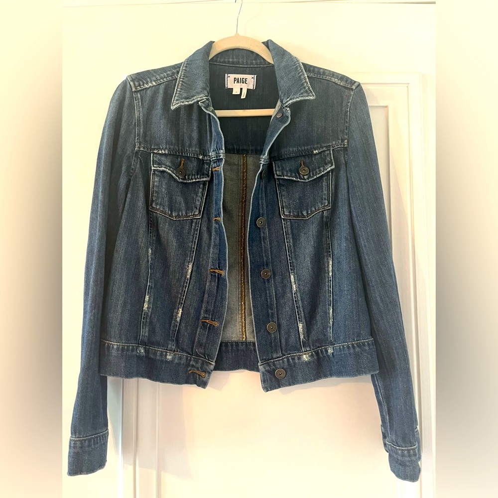 💙 Paige Jean Jacket with Free cream Maxi💙